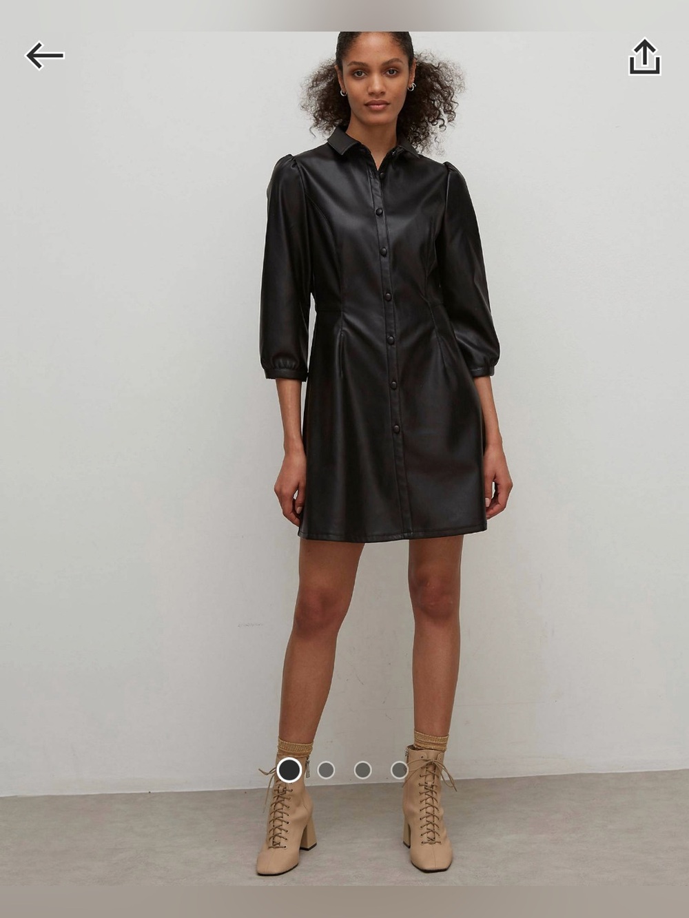 Nobody’s Child Faux Leather Shirtdress, US size 4